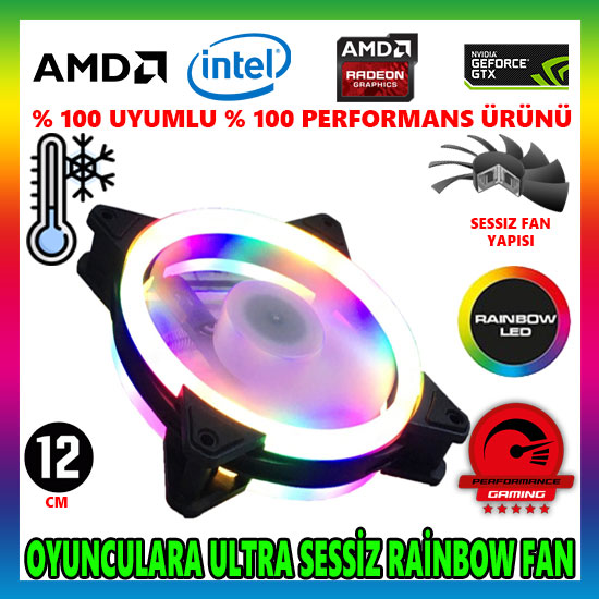 MasterFox Pro Seri Rainbow Ledli Sessiz 12cm 1200Rpm Kasa Fanı MasterFox Pro Seri Rainbow Ledli Sessiz 12cm 1200Rpm Kasa Fanı